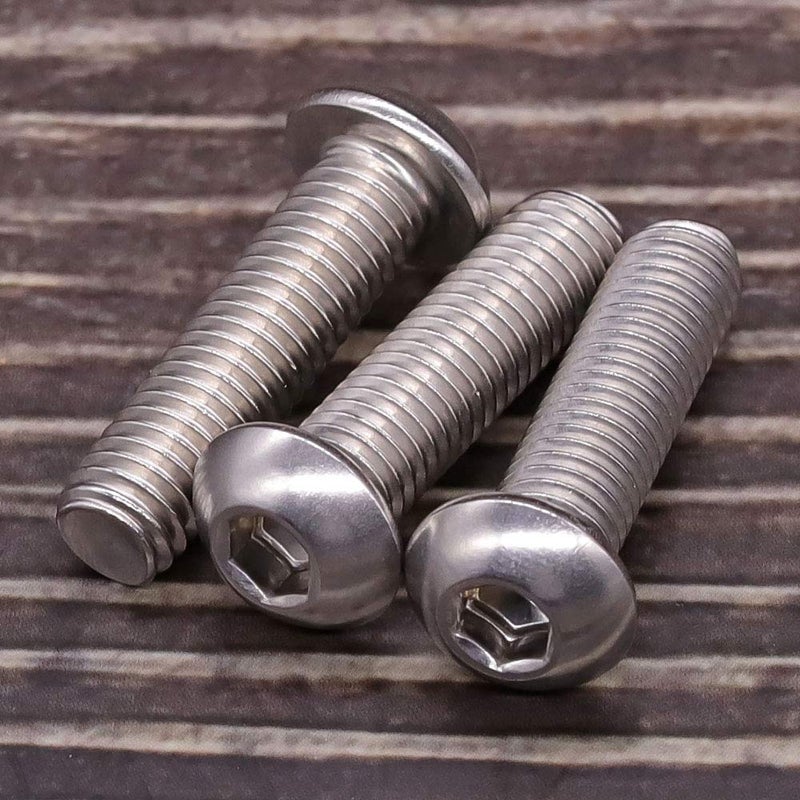 EASTLO 3/8-16 x 1 Button Head Socket Cap Bolts Screws, 304 Stainless Steel 18-8, Full Thread, Coarse Thread UNC, Allen Hex Drive, 30 PCS - Image 2